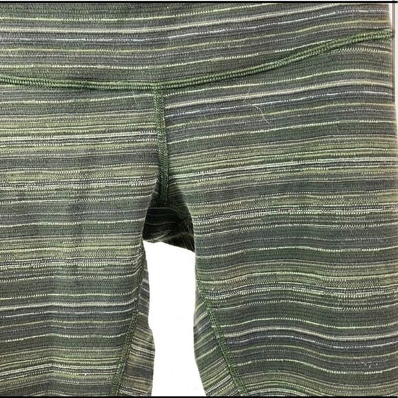 -Lululemon Wee striped leggings- olive green 4 perfect for fall - Picture 2 of 6